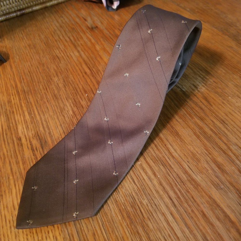 Egon Von Furstenberg Brown Floral Tie